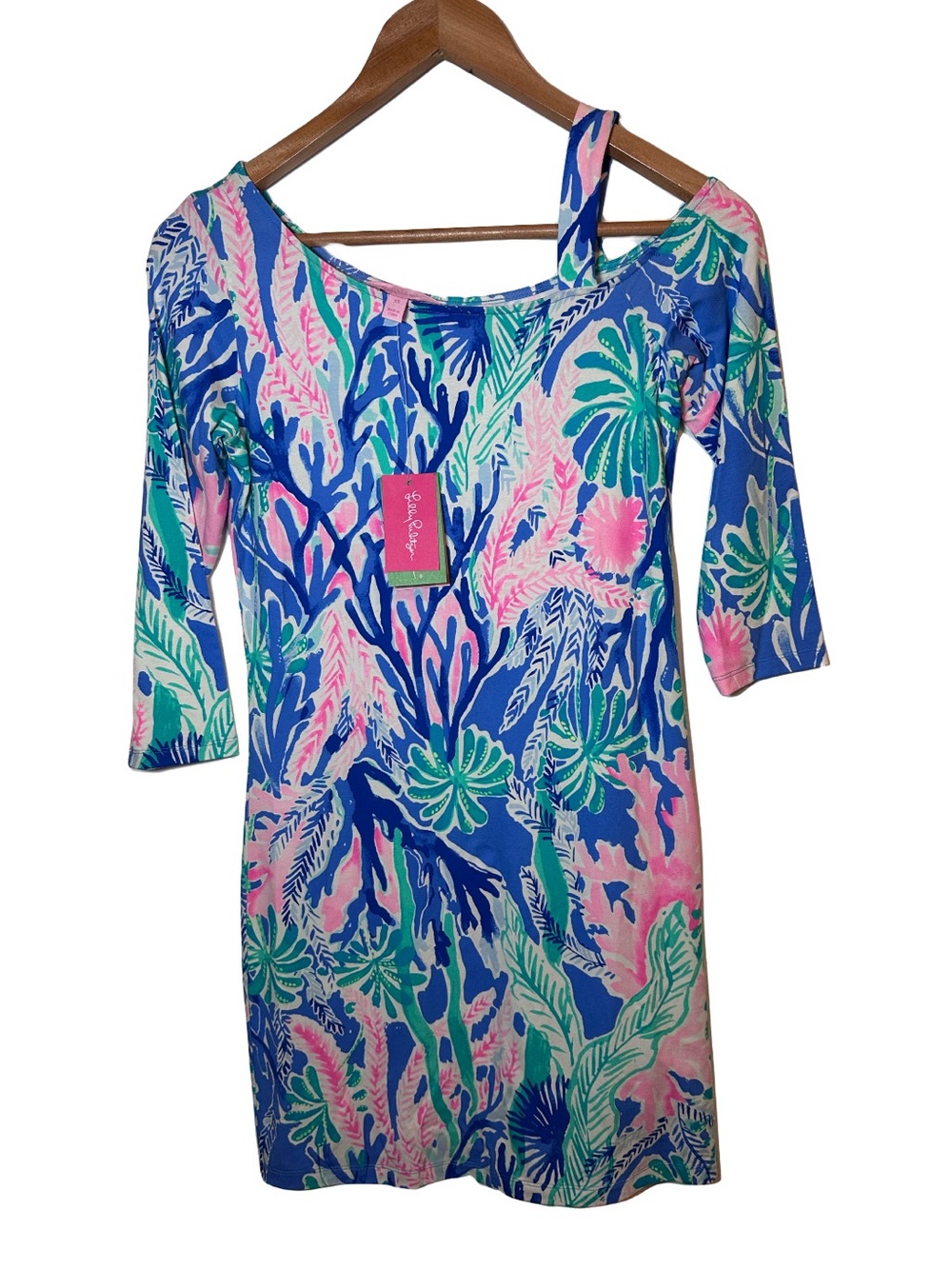 NWT Lily Pulitzer Lori Dress Cold Shoulder 3/4 Sleeve Size XS - Picture 2 of 3